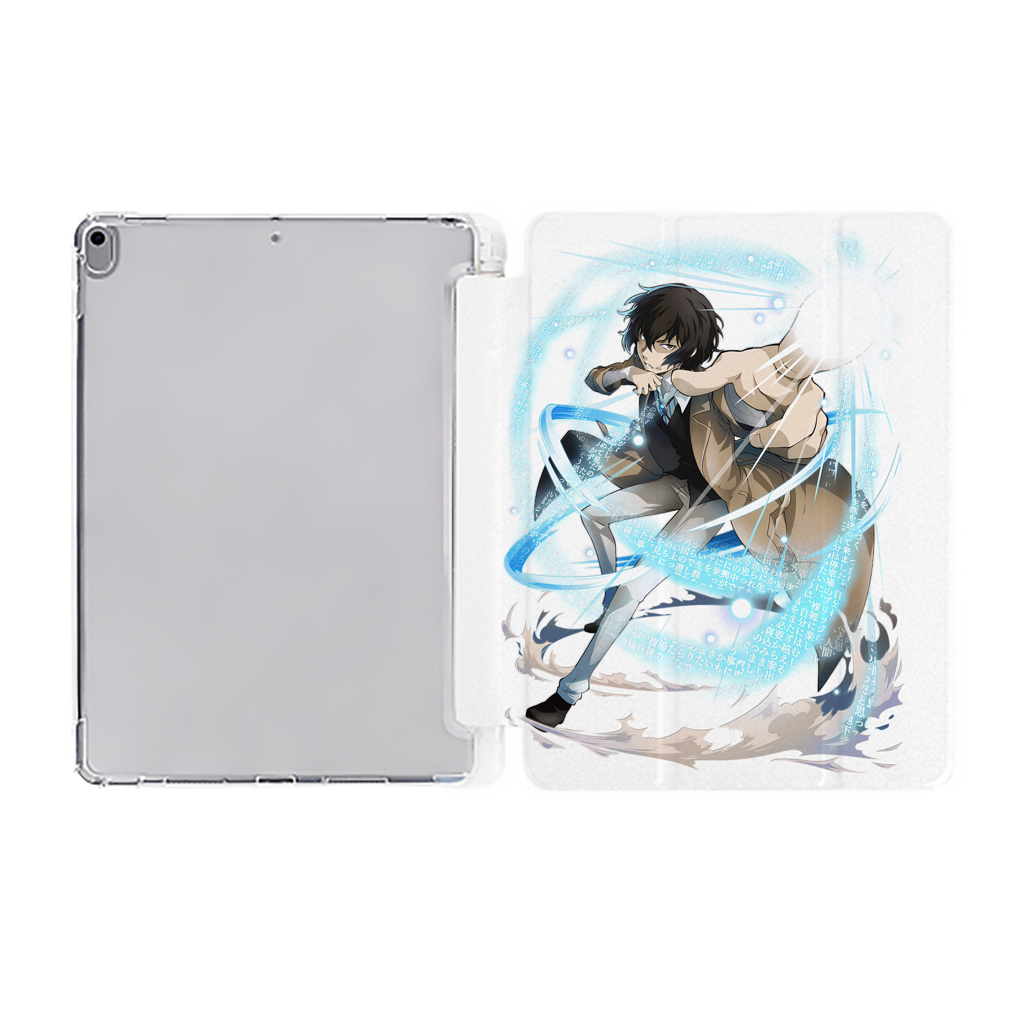 （画像用） 文豪ストレイドッグス Bungo Stray Dogs IPad ケース ペン収納付き 三つ折りスタンド PUレザー×シリコン 対応機種9.5/10.5/10.9インチ